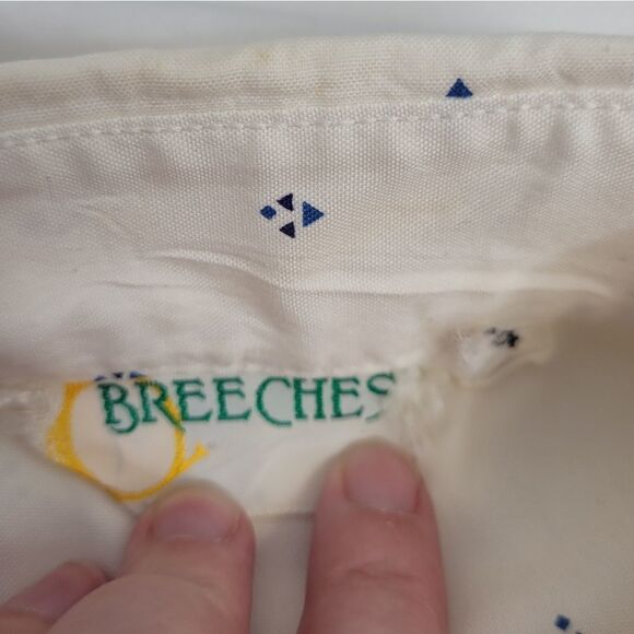 VINTAGE 90s shirt white printed cotton button up top M - Picture 3 of 11